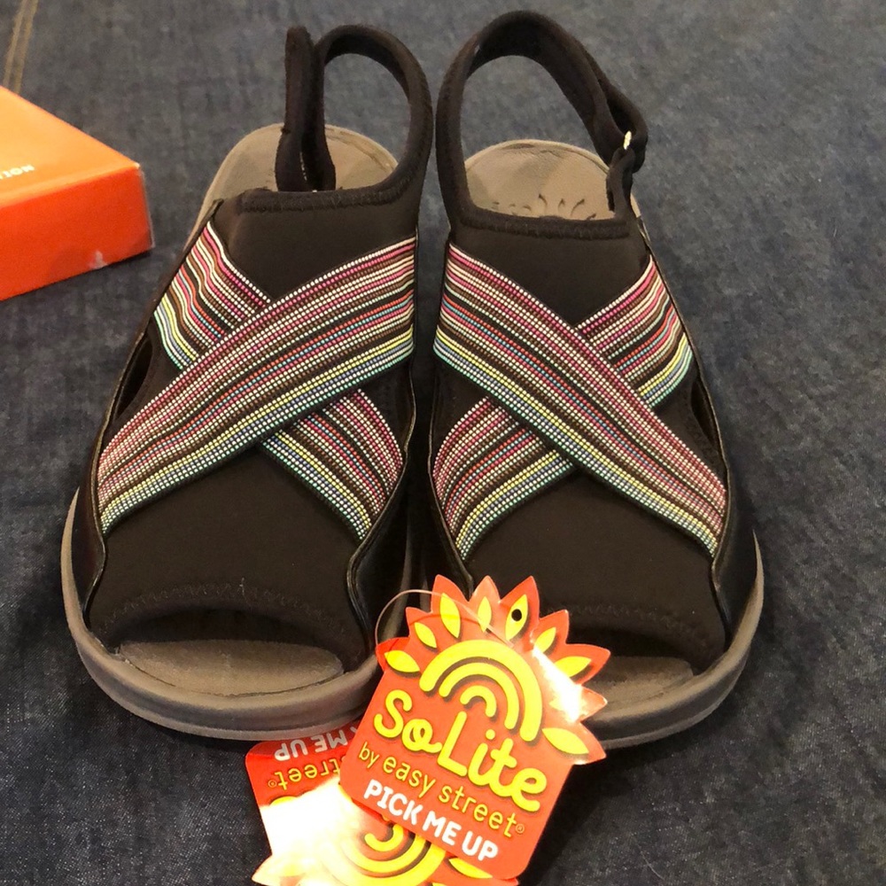 SoLite by easy street light weight wedge sandals.